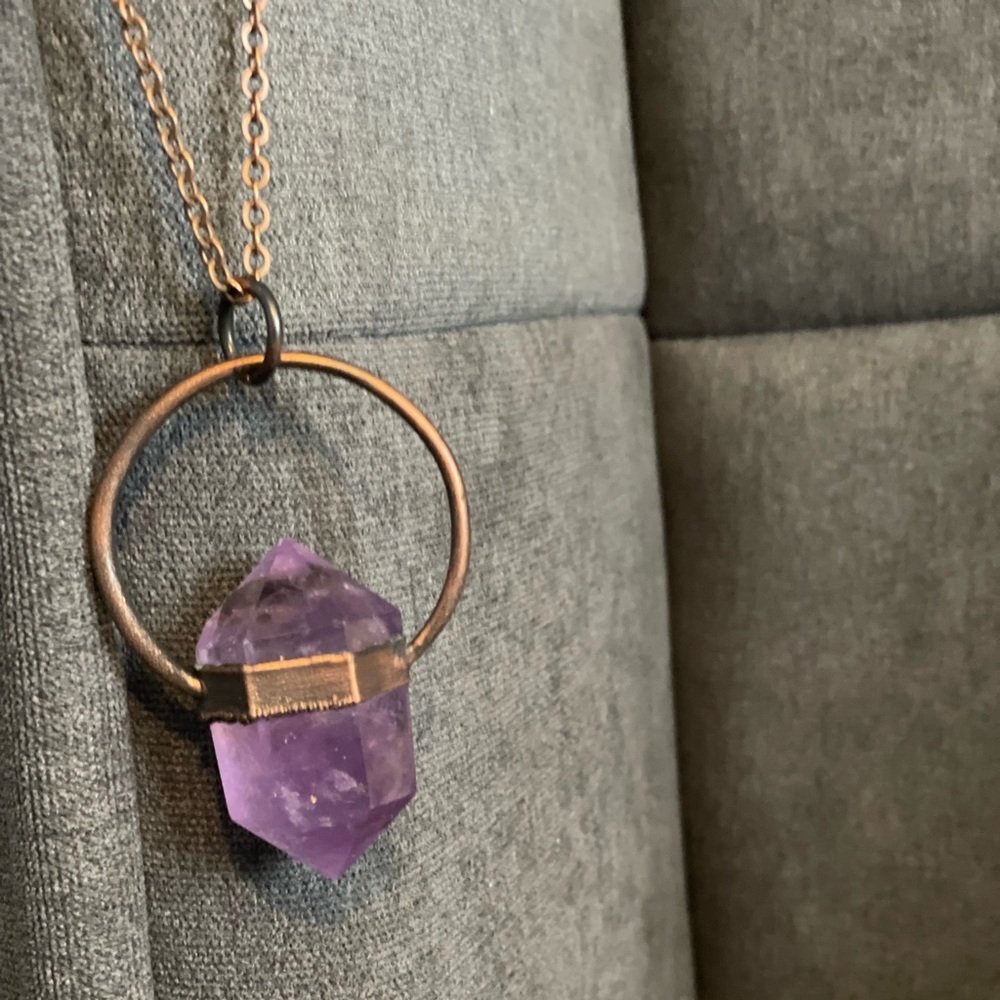 Large Amethyst Crystal Necklace - image 3